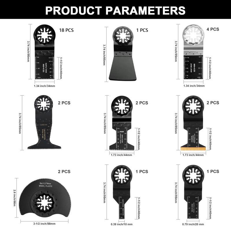 35-Piece Multi-Purpose Saw Blade Kit, Starlock Compatible with Bosch, Fein, Makita