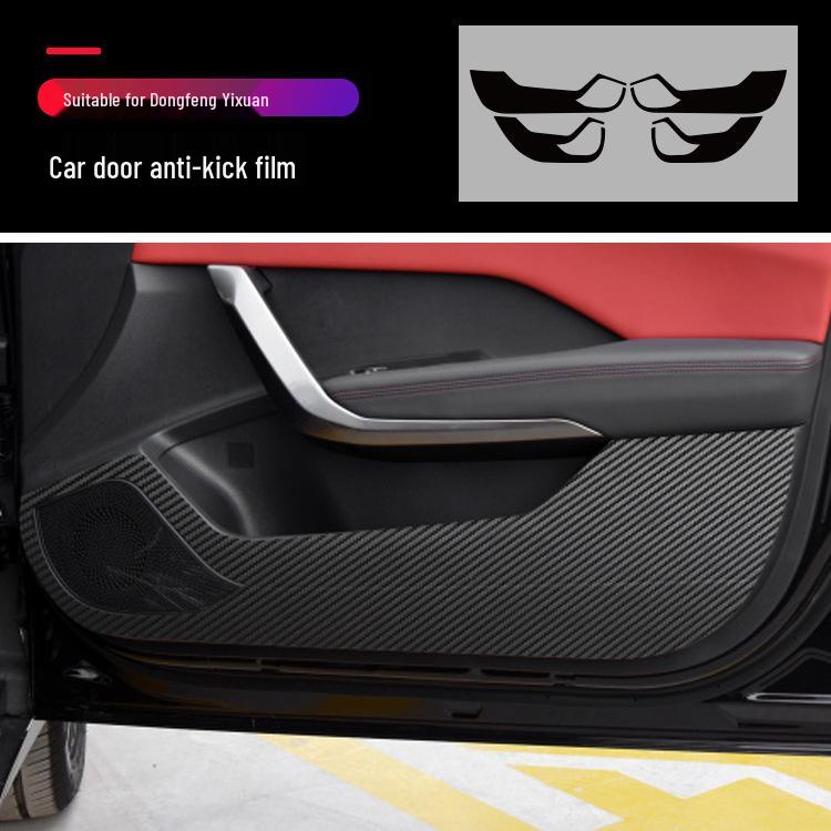 Dongfeng Yixuan Innenkonsole & Tür Anti-Kick Kohlefaser Schutzaufkleber