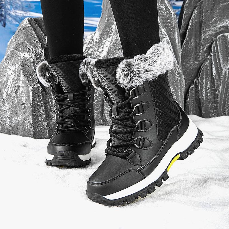 Snow boots winter wool warm cotton shoes sports shoes high top cotton shoes outdoor hiking shoes boots