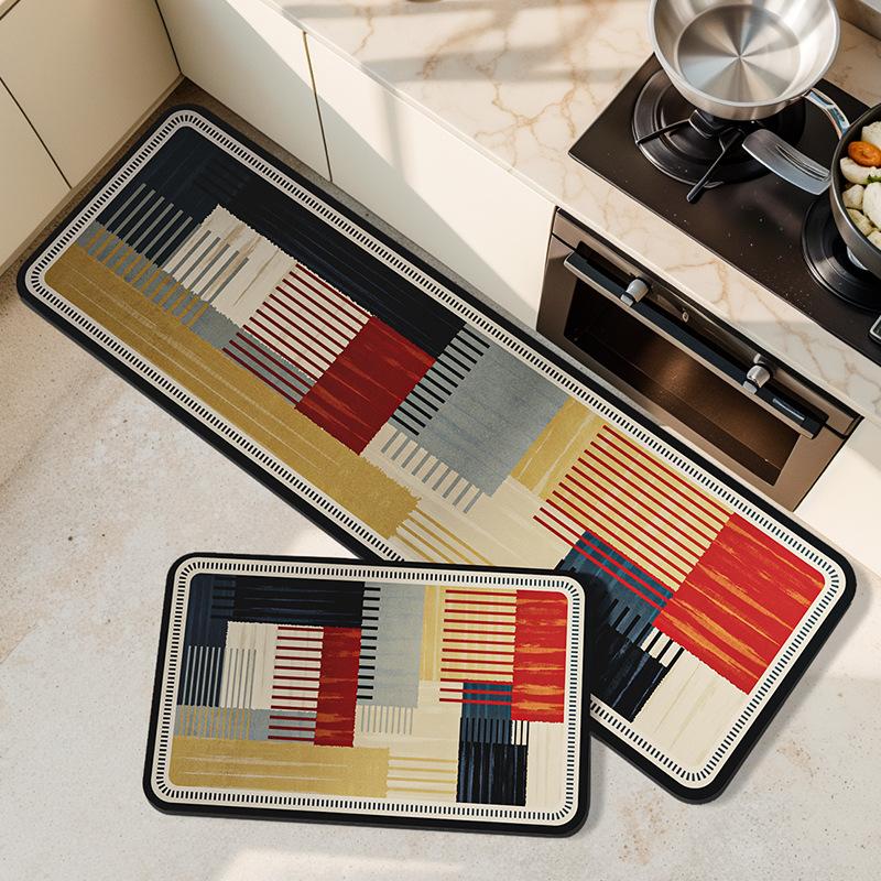 

American kitchen floor mat, water-absorbing and oil-absorbing diatom mud floor mat, wear-resistant, dirt-resistant and easy to take care of, anti-skid 40*60cm