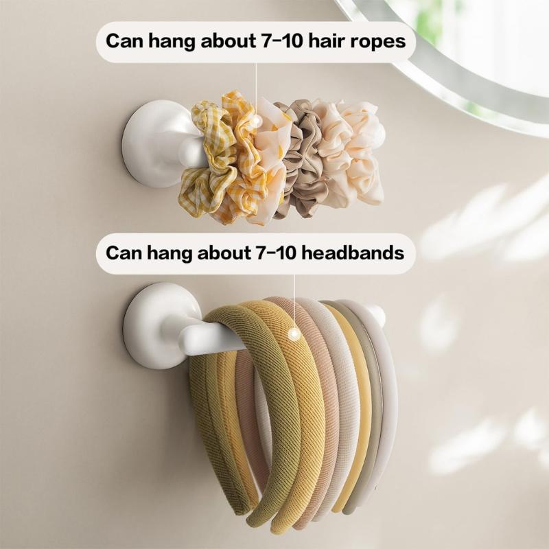 2lots Plastic Hair Accessory Organizers Hook Wall Mounted Hair Tie Holder & Headband Hanger Easy To Install