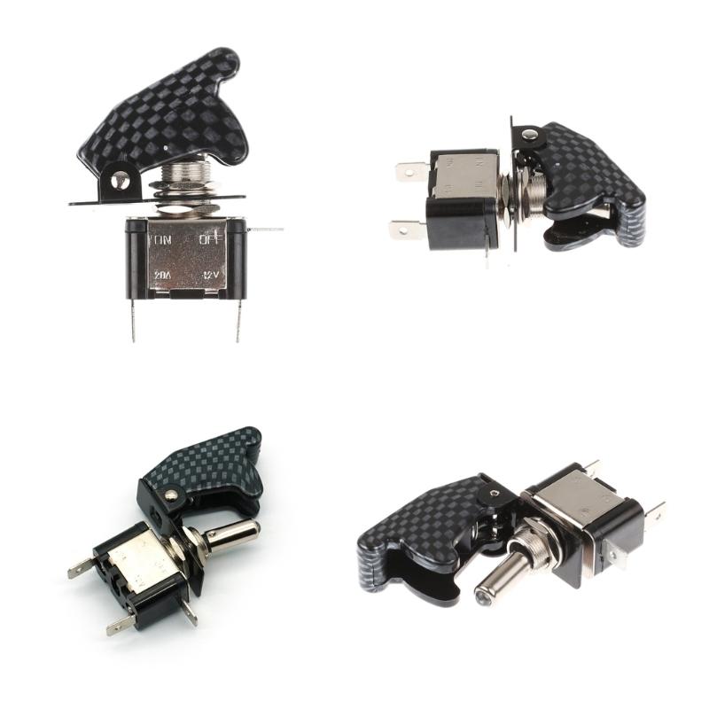 Auto Car Boat Illuminated Led Toggle Switch With Safety Aircraft Flip Up Cover Guard Blue Cover for Racing Automotive