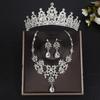 Shiny Bridal Jewelry Sets Baroque Style Crystal Headdress Tiara Earrings Necklace  Pageant
