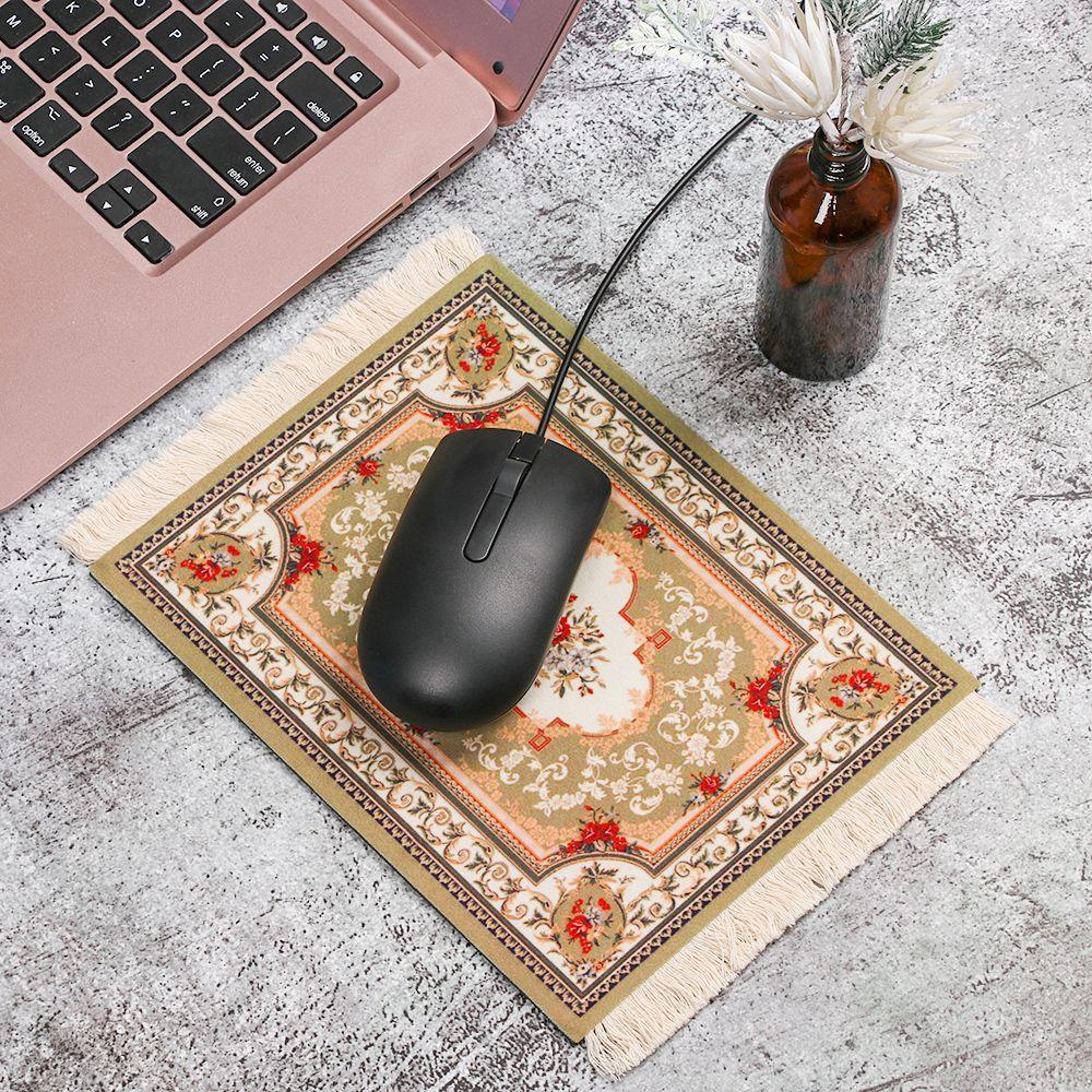 Tablet Mat Rubber Anti-slip Water Coaster Durable Mousepad Persian Rug Style Desk Cushion Mice Mat