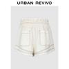 UR 2025 Autumn Women's Jersey Fringed Drawstring Shorts