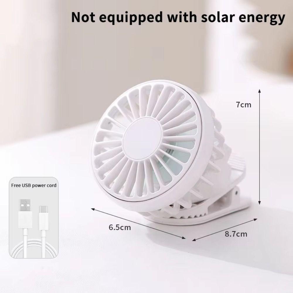 Adjustable Clip On Mini Fan Low Noise Mini Solar Powered Fan Convenient Portable Solar Fan Camping