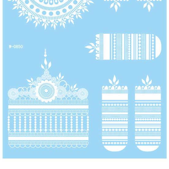 Baizihuahu White Lace Tattoo Sticker for Women, Temporary Face Body Arm, Waterproof Fake Decal Wedding Party Festival