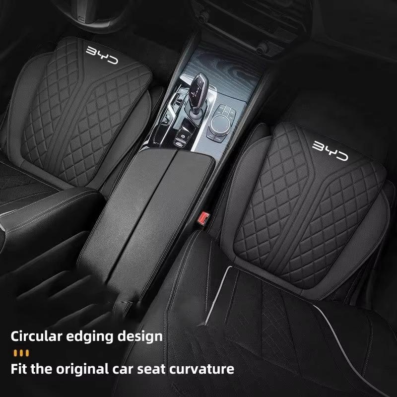 Car Seat Cushion Cover For BYD Sealion 7 ATTO 3 Han Song Plus Seagyll V2l Dolphin Four Seasons Universal Nappa Leather Seat Pad