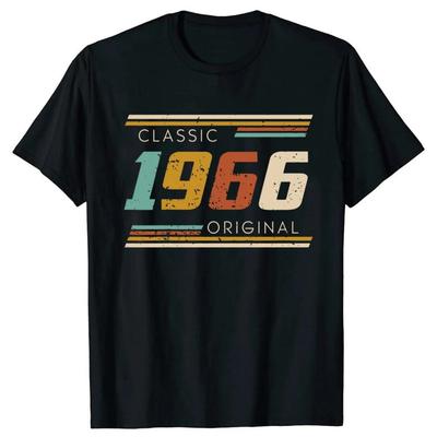 Vintage Hergestellt 1966 58. Geburtstag 58 Jahre Alt T-Shirt Sommer Stil Grafik Baumwolle Streetwear Alle Originalteile Geschenke T-Shirt