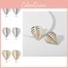 Leaf Exquisite Metal Earrings For Women With Dazzling Inlays Gemstone