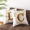 45*45Cm European Gold 26 Letters Pillowcase Digital Printed Peachskin Home Texile Pillowcase Home Decorative Sofa Cushion Cover