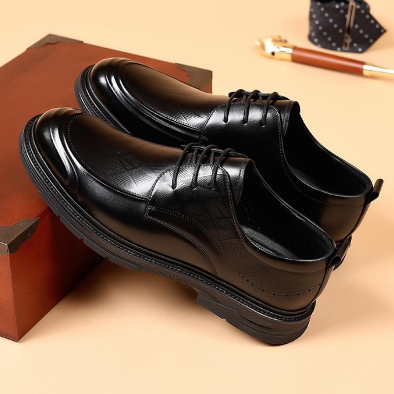 Fashion British Leather Business Men's Dress Shoes Spring Autumn Soft-soled Man Designer Casual Shoes Fashion Increase Men Wedding Shoe