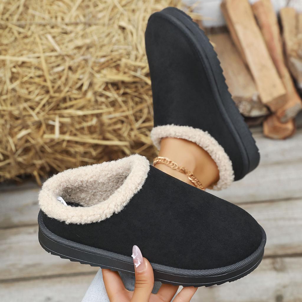 Damen Birkenstock Schneestiefel in weiter Weite, Plüschgefütterte Vintage Clogs, Niedrig geschnittene Winterstiefeletten für Damen