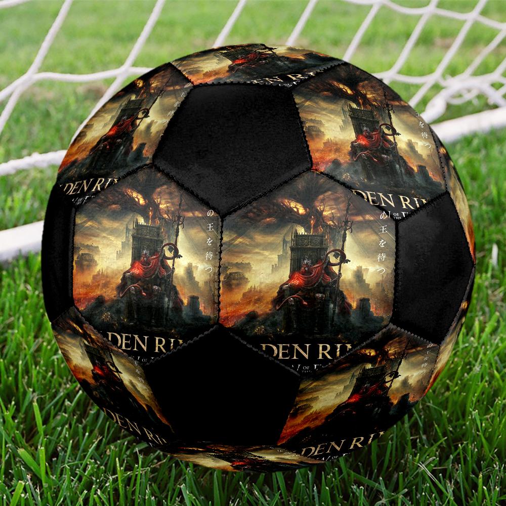Elden Ring Indoor Soccer Ball Colorful Machine Stitched PVC Size 5 Team Training Competition Ready Durable High-Bounce Cool Sports Gift