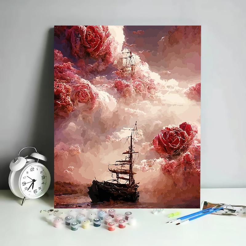 DIY Digital Oil Painting Kit Hand Paint By Numbers Acrylic Landscape Wall Art Birthday Gift