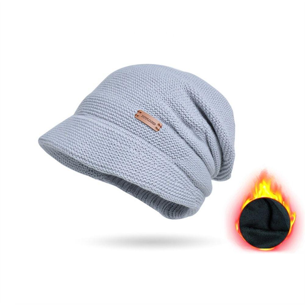 Soft Plush Beanies Short Brim Bonnet Fashion Knitted Hat Outdoor