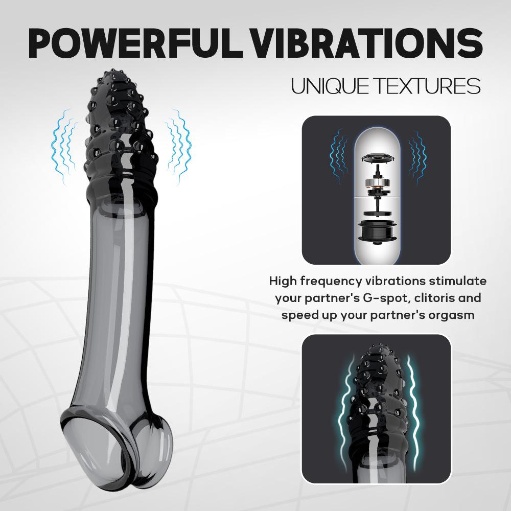 Penis lengthpenis set Sex crystal vibrate couple toy orgasm stimulation reusable Delayed Delayed ejaculation Men only powerfu
