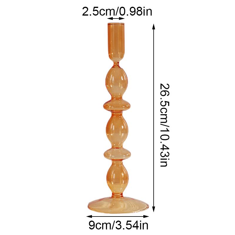 1pc Bougeoir en Verre Vase à Fleurs Décoration d'Intérieur Porte-Bougie en Verre Nordique Vase à Fleurs Artisanat Vintage Romantique Porte-Bougie