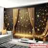 Goldener Vorhang Funkelnde Sternennacht Luxuriöse Bühnenhintergrund Glamouröse Event-Party Hochzeitsfeier Fotokabinen-Dekoration Wandbehang