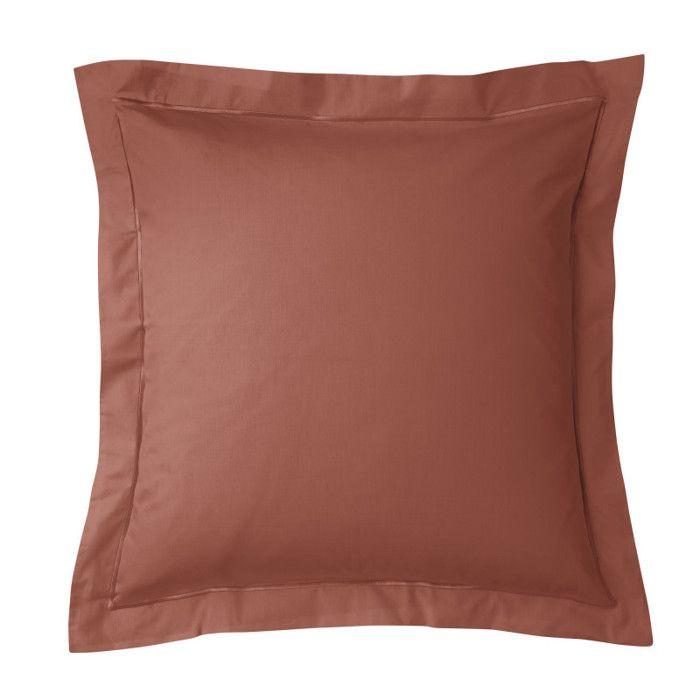 Combed Cotton Percale Pillowcase "Julian" All Sizes Pure Cotton - 65x65 - Julian Terracotta