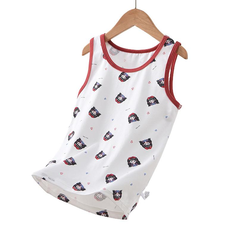 Traceless cotton children's vest summer new boys and girls baby suspender sleeveless boneless backing thin pajamas tide