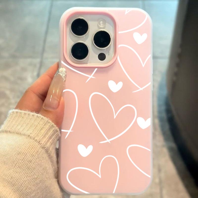Elegante Custodia Bianca a Forma di Cuore d'Amore per Samsung Galaxy A06 A55 A56 A07 A17 S25 S24 FE S23 Ultra Plus S22 Copertura Opaca 2-in-1
