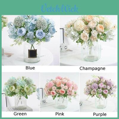 Exquisite 7 Heads Artificial Fake Silk Flowers Rose Peony Bunch For Elegant Home Decor