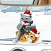 Hanging Santa Hat Cats Pendant Flat Christmas Decorations  Xmas Gifts