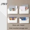 Wall-mounted Storage Box 2Pcs Wall-Mounted Kitchen Organiser Easy-clean Plastic Organizer Space-saving Container for Home Bathroom