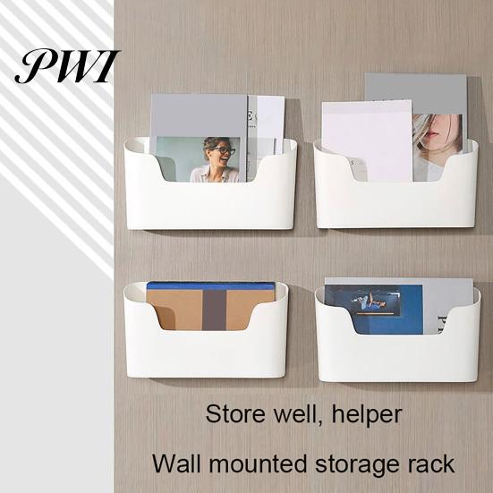 Wall-mounted Storage Box 2Pcs Wall-Mounted Kitchen Organiser Easy-clean Plastic Organizer Space-saving Container for Home Bathroom