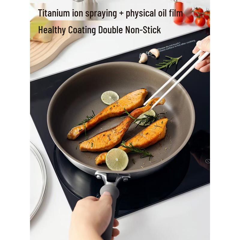 COOKER KING 28cm Titanium Plasma Non-Stick Frying Pan with Lid