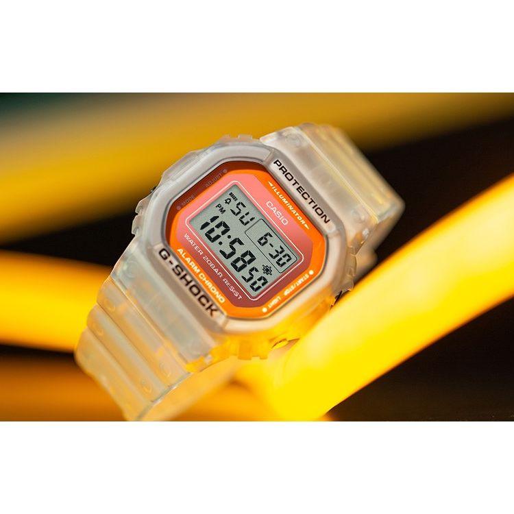 G-Shock Summer Ice Cream Color Semi-Transparent Quartz Movement Resin Strap Watch Men watches Orange DW-5600LS-7