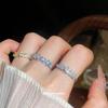 Exquisite Zircon Wheat Ear Open Ring: Sparkly, Geometric, High-End Luxury Jewelry for the Index Finger