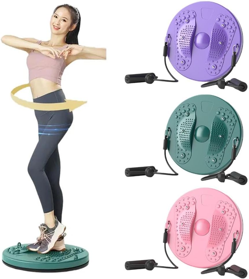 Home Workout Twist Disk Magnetic Waist Wriggling Plate Slimming Legs Fitness Health Thin Waist Exerciser Twist Board With Bands