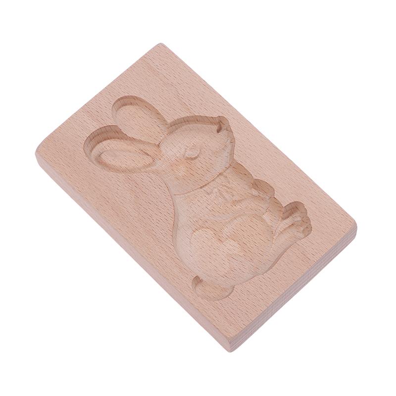 1Pc Wood Cookie Mold, Animals Patterns 3D Carved Embossed Biscuit Cutter Moulds Hedgehog Horse Owl Squirrel Rabbit