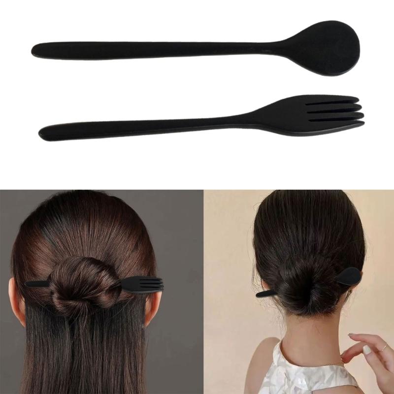 Kreativer Utensilien-Themen-Haarstab aus Harz Einzigartige Haarspange für Frauen Funktionelles Haaraccessoire Geschenkideen