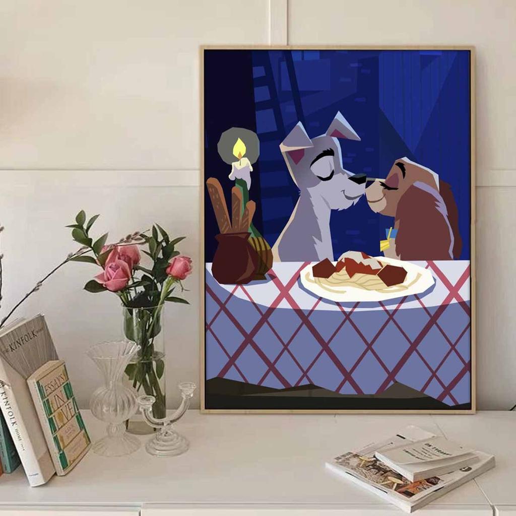 DIY Diamond Painting The Kissing Puppy Cross Stitch Kit Mosaic Art Diamond Painting Full Circle Diamond Home Decoration