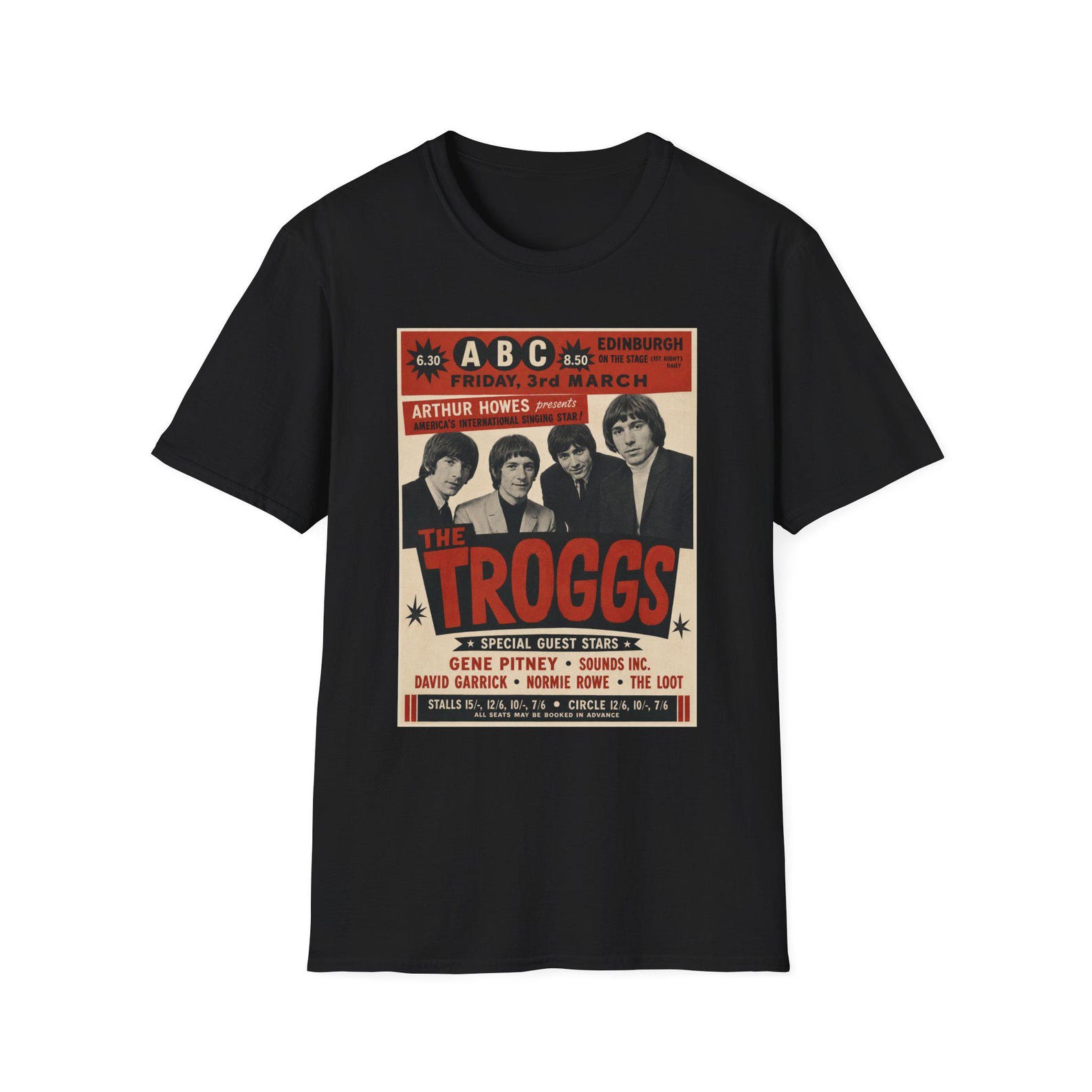 The Troggs vintage fan fiction concert poster T-Shirt | Retro band tee 4XL