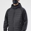 Veste à capuche patchwork pour homme, Automne/Hiver 2025: Manteau d'extérieur en coton tendance et polyvalent - Haut décontracté chaud et coupe-vent