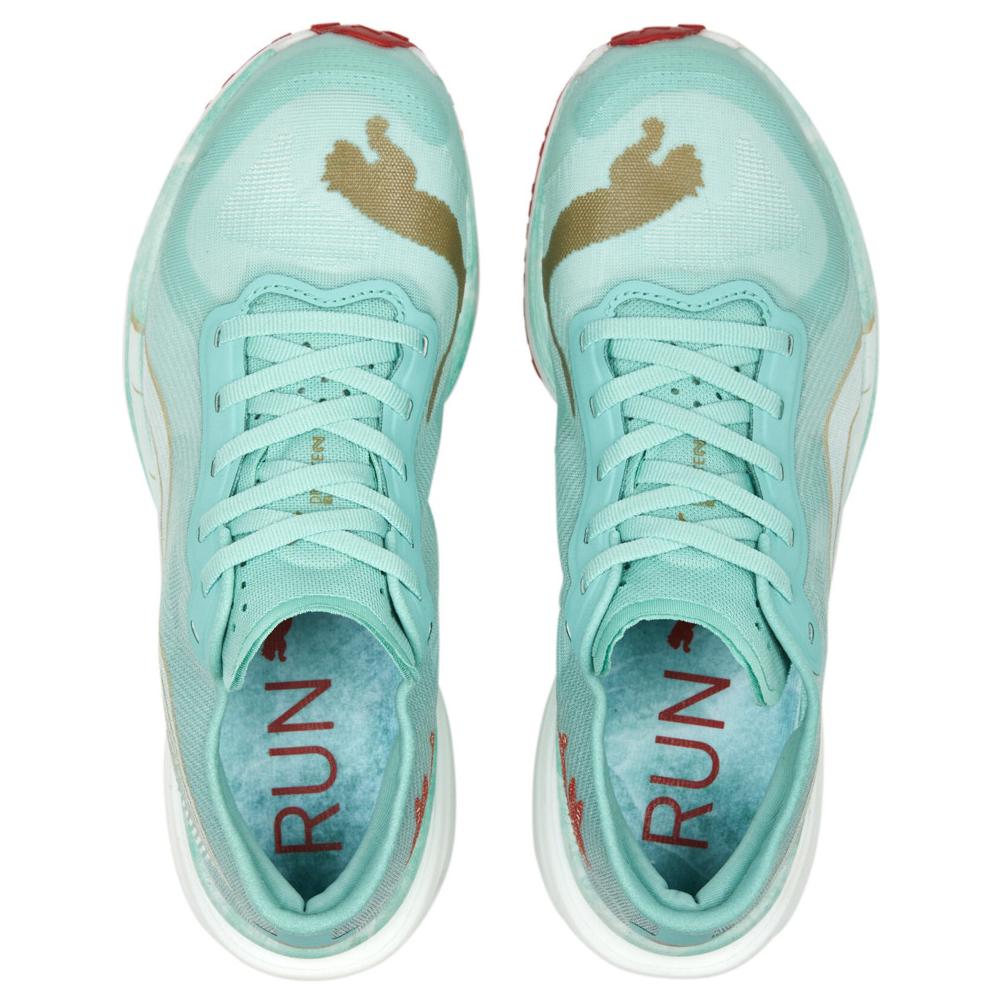 Puma Deviate Nitro Elite 2 Comfortable Durable Breathable Low Top Running Shoes Women Sneaker Coral-Green 378722-01