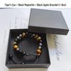 Men's Adjustable Yoga Bracelet with Natural Tiger Eye & Agate Stones