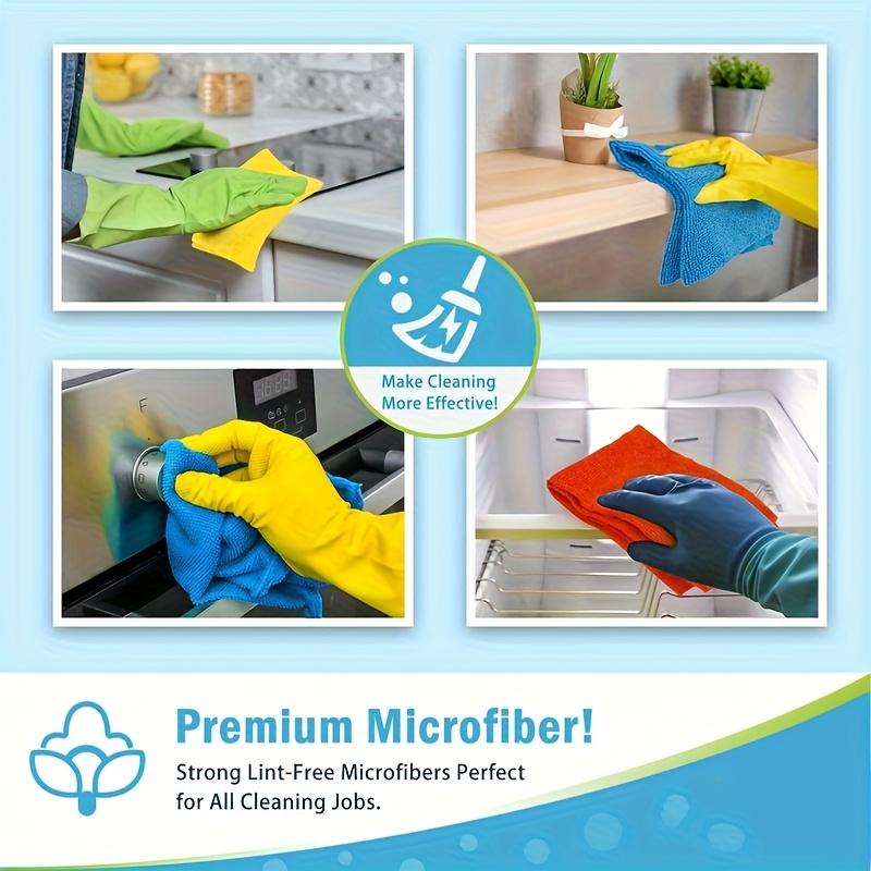 8/16/32 Pack of Microfiber Cleaning Cloths Reusable Non-woven Super Absorbent Non-scratch Rags