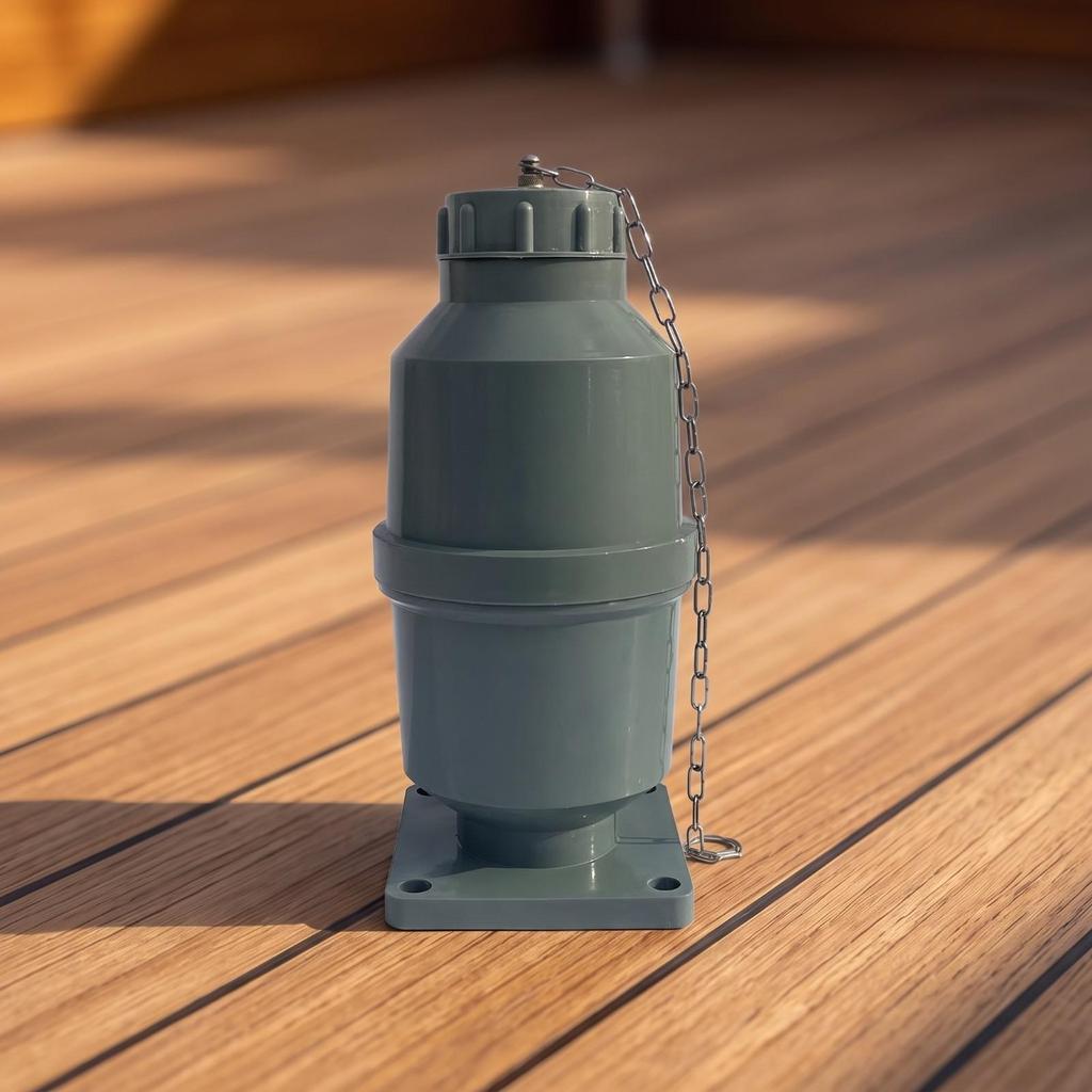 Marine Drainage Drain with Tethered Cap | Resistant Construction, Secure Threaded Connection, Boat