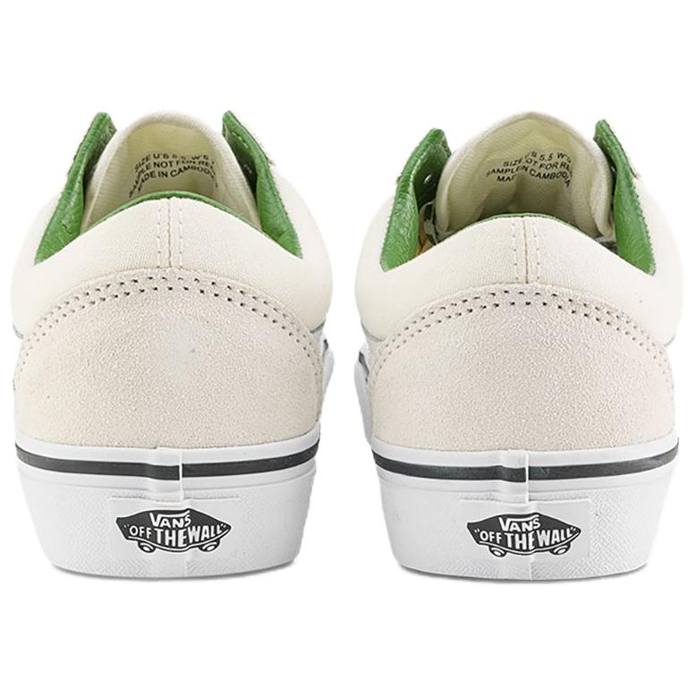 Vans Old Skool Checkerboard Lace - Marshmallow Green Unisex Sneakers White VN000D6WBOM