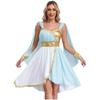 Sleeveless Chiffon Dress for Women Gold Stamped Irregular Design with Cuffs Hidden Zipper