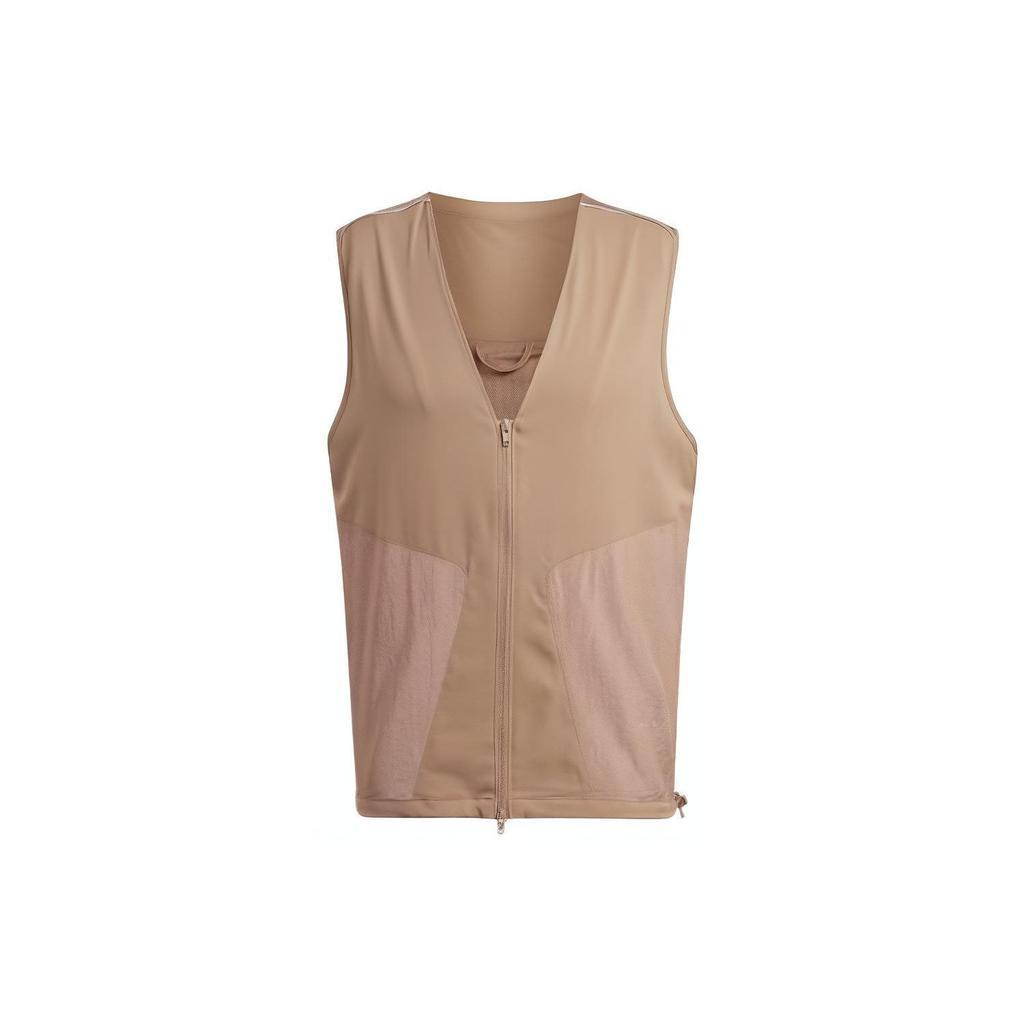 Adidas Originals Trefoil Solid Color Side Pocket Zippered Sports Vest Men Vests Brown HK2737