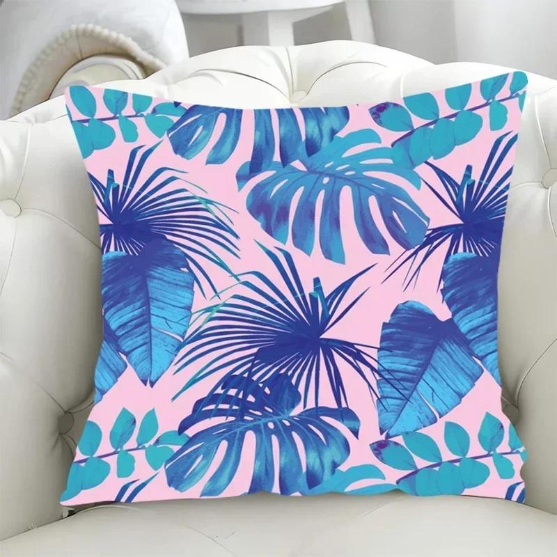 Sofa Cushion Cover 45x45cm Green Leaf Pillowcase 40*40 Decorative Pillowcases for Pillows Pillow Hugs Fall Decoration Covers Bed