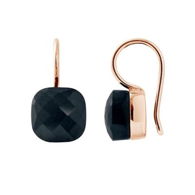 Earrings - LOVA LOLA VAN DER KEEN - Black Crystal - 925 Silver - Rose Gold - Women