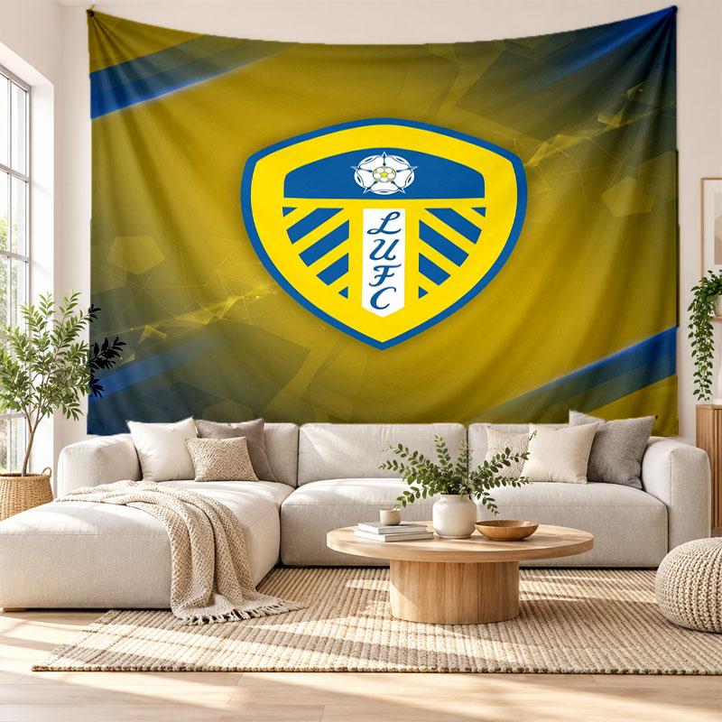 Arazzo da Parete Leeds United, Appeso a Parete in Tessuto Morbido, Sfondo Decorativo per Camera da Letto, Arte da Parete per la Casa