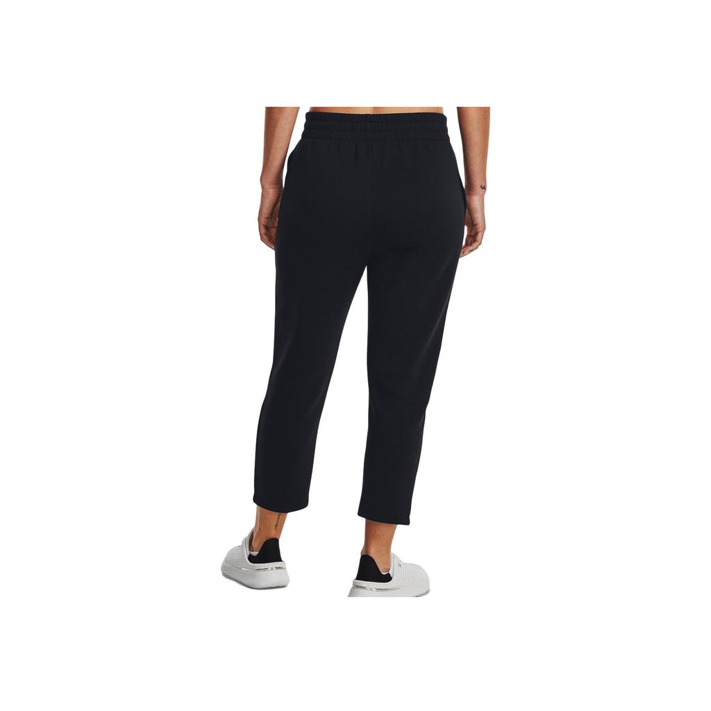 Under Armour Solid Logo Print Lace-Up Loose Knit Sports Pants Women Bottoms Black 1379444-001